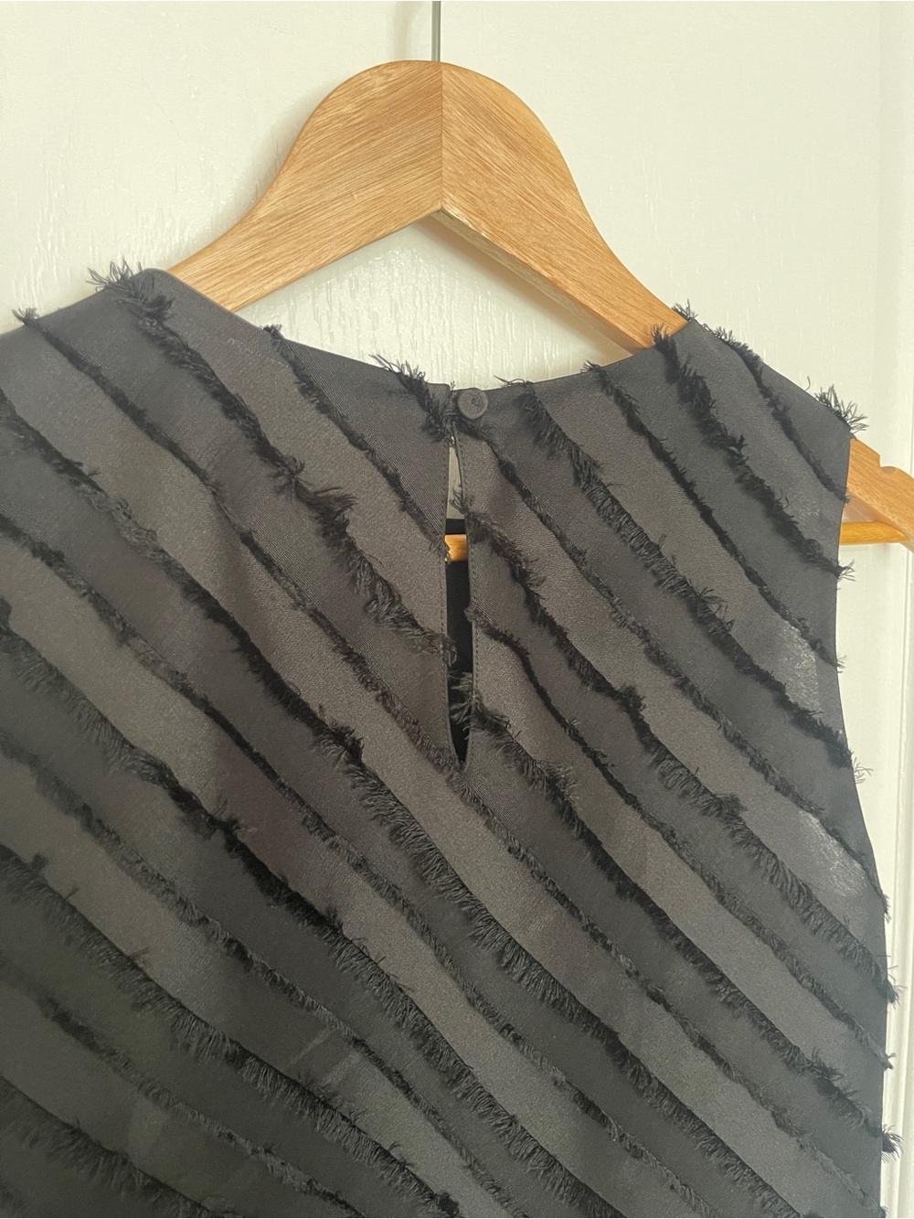 REBECCA TAYLOR Bias Lash Eyelash Tank Black Sleeveless Textured Stripe Tank Top - Picture 8 of 11